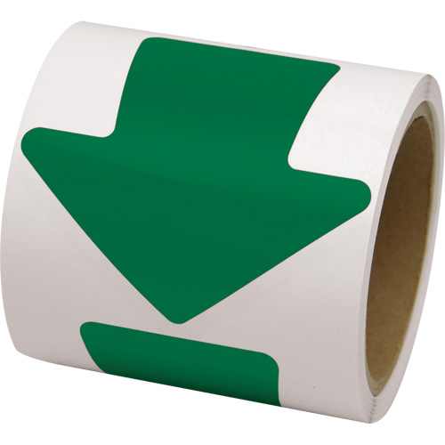 Coloured Floor Marking Decals, Arrow, 4" L x 4" W, Green, Vinyl Quali-T-Solutions