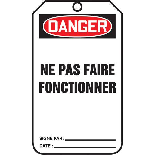 Lockout Tags, Cardstock, 3-1/8" W x 5-7/8" H, French Quali-T-Solutions