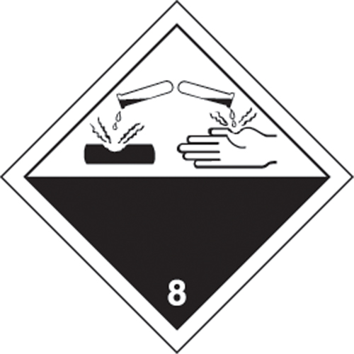 TDG Shipping Labels, Class 8, Corrosives, Paper Quali-T-Solutions