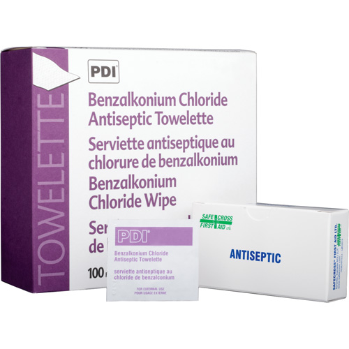 Lingettes antiseptiques au chlorure de benzalkonium, Serviette, Antiseptique Quali-T-Solutions
