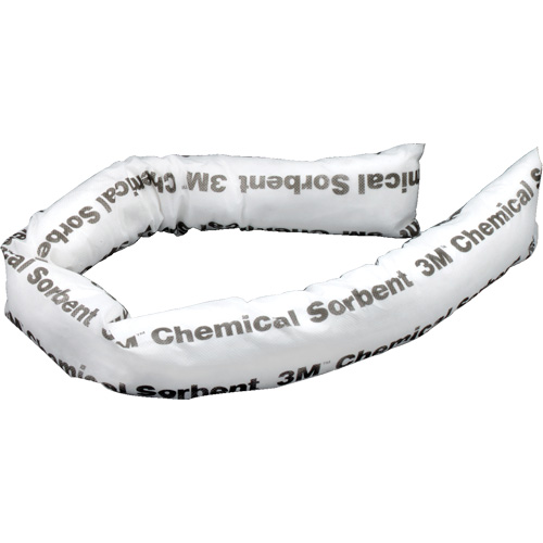 Mini-berme adsorbante pour produits chimiques, Produit chimique, 4' lo x 3" la, Absorption 12 gal., 12 /pqt Quali-T-Solutions