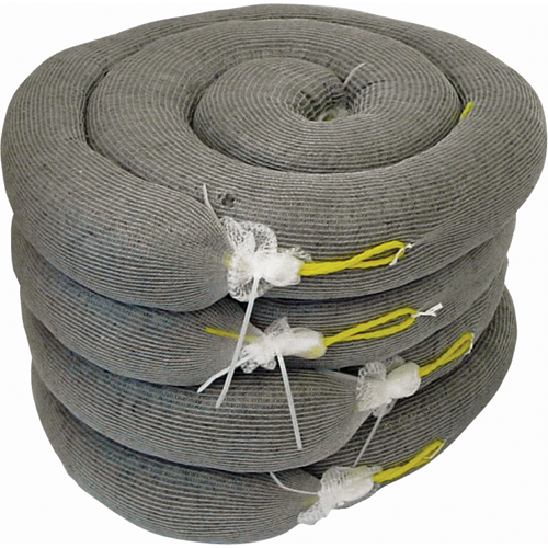 Premium Sorbent Boom, Universal, 10' L x 5" W, 35 Gal. Absorbancy, 4 /Pack Quali-T-Solutions