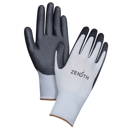 Gants l&eacute;gers enduits et respirants, 9/Grand, R&ecirc;vetement Mousse de nitrile, Calibre 13, Enveloppe en Polyester Quali-T-Solutions