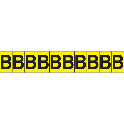 Individual Adhesive Letter Markers, B, 1" H, Black on Yellow Quali-T-Solutions
