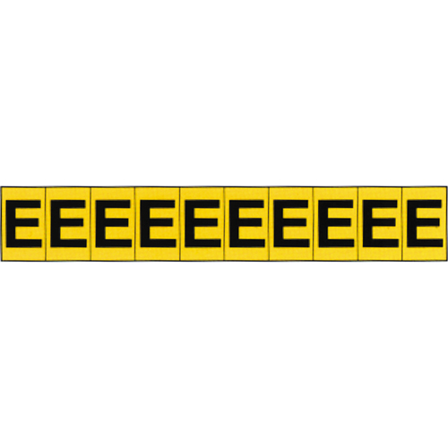 Individual Adhesive Letter Markers, E, 1" H, Black on Yellow Quali-T-Solutions