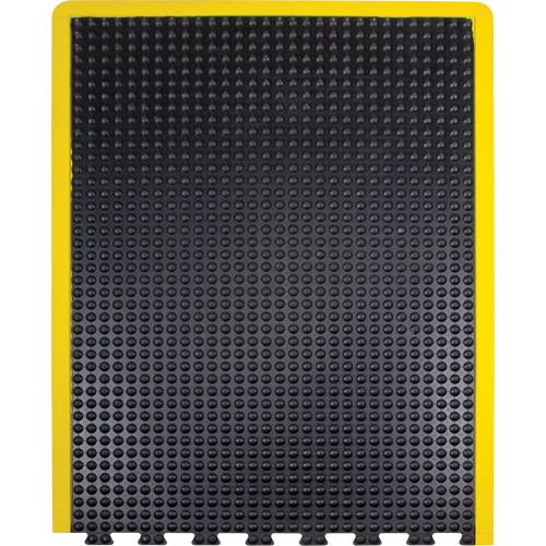Tapis antifatigue en d&ocirc;me, &agrave; bulles, 3' x 4' x 1/2", Noir, Caoutchouc Quali-T-Solutions