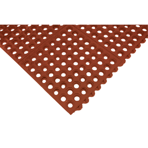 Anti-Fatigue Link Matting, Honeycomb, 3' x 3' x 1/2", Brown, Nitrile/Rubber Quali-T-Solutions