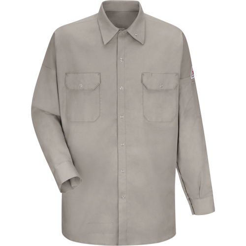 Flame Resistant Welding Shirt, Medium, Grey Quali-T-Solutions