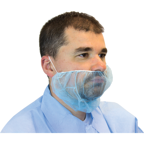 Couvre-barbes jetables, Polypropyl&egrave;ne, Bleu Quali-T-Solutions