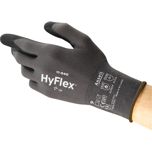 Gants HyFlex 11-840, 10/T-Grand, R&ecirc;vetement Mousse de nitrile, Calibre 15, Enveloppe en Nylon Quali-T-Solutions