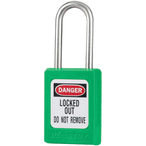 Cadenas de s&eacute;curit&eacute; S31 Zenex, Vert, Cl&eacute;s identiques, Thermoplastique, Largeur de 1-3/8" Quali-T-Solutions