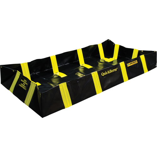 QuickBerm&reg; Containment Berm with Inside Wall Supports, 175 US gal. Capacity, 4' W x 6' L x 12" H, Snap-Up Bracket Quali-T-Solutions
