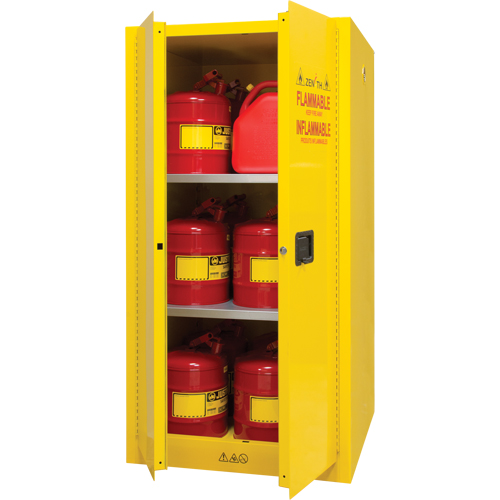 Flammable Storage Cabinet, 60 gal., 2 Door, 34" W x 65" H x 34" D Quali-T-Solutions