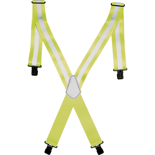 Bretelles de travail haute visibilit&eacute; 2", Jaune lime haute visibilit&eacute;, Couleur r&eacute;fl&eacute;chissante Argent, Taille unique Quali-T-Solutions