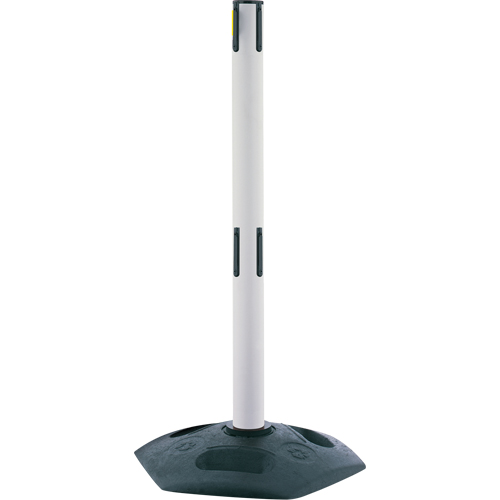 Poteau receveur robuste &agrave; ligne double, Hauteur de 38", Blanc Quali-T-Solutions