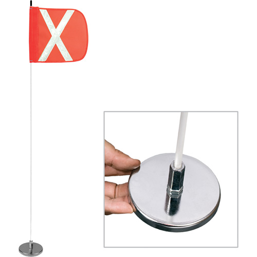 Tiges de s&eacute;curit&eacute; pour travaux l&eacute;gers Safety Whip, Fixation Aimant, Hauteur 5', Orange Quali-T-Solutions