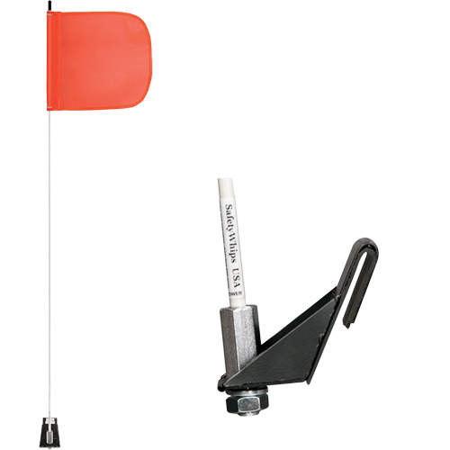 Tiges de s&eacute;curit&eacute; pour travaux l&eacute;gers Safety Whip, Fixation Fen&ecirc;tre, Hauteur 5', Orange Quali-T-Solutions