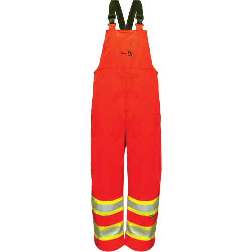 Pantalons &agrave; bavette de s&eacute;curit&eacute; imperm&eacute;ables ignifuges haute visibilit&eacute; en polyur&eacute;thane, 4T-Grand, Orange Quali-T-Solutions
