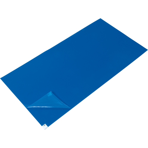 Tapis pelables de rechange pour salle blanche, &eacute;paisseur 1,57 mils, 1-1/2' la, 3' lo x Bleu Quali-T-Solutions