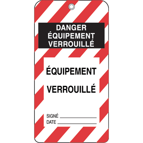 Lockout Tags, Plastic, 3" W x 5-3/4" H, French Quali-T-Solutions