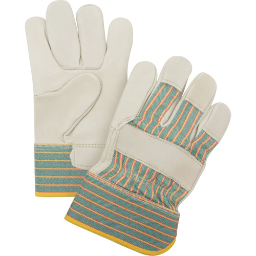 Gants pour ajusteur r&eacute;sistant &agrave; l'abrasion, Moyen, Paume en Cuir fleur de vache Quali-T-Solutions