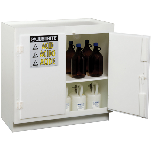 Solid Polyethylene Acid Cabinets, 6 x 0.66043 Gal., 36" x 35.75" x 21.75" Quali-T-Solutions