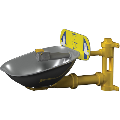 Poste de douche oculaire Halo, Installation Montage mural, Bol Acier inoxydable Quali-T-Solutions