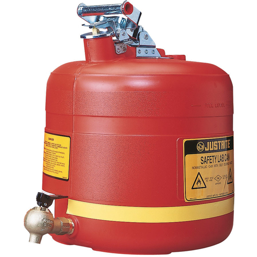 Laboratory Safety Can with Faucet, Type I, Steel, 5 US gal., Red, FM Approved Quali-T-Solutions