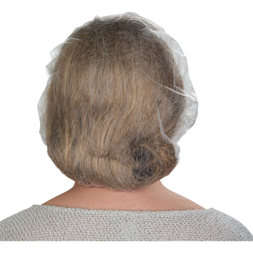 Bonnets bouffants non tiss&eacute;s, Polypropyl&egrave;ne, 21"/Grand, Blanc Quali-T-Solutions
