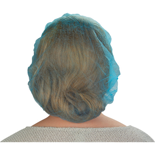Bonnets bouffants non tiss&eacute;s, Polypropyl&egrave;ne, 21"/Grand, Bleu Quali-T-Solutions