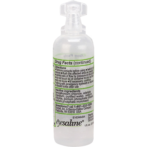 Saline Eyewash Bottles, Full Bottle, 1 oz. Quali-T-Solutions