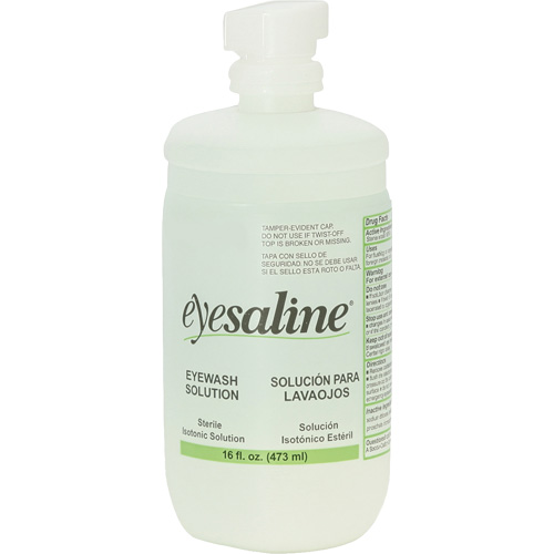 Saline Eyewash Bottles, Full Bottle, 16 oz. Quali-T-Solutions