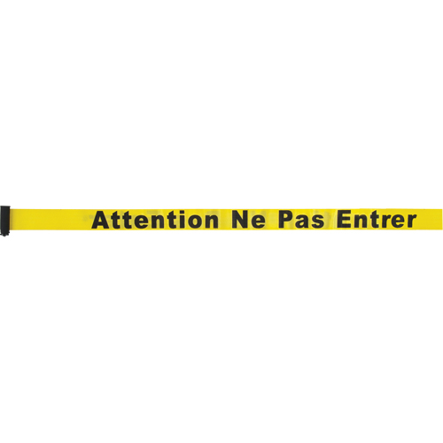 Tape Cassette for Build-Your-Own Crowd Control Barriers, Attention ne pas entrer, 7', Yellow Tape Quali-T-Solutions