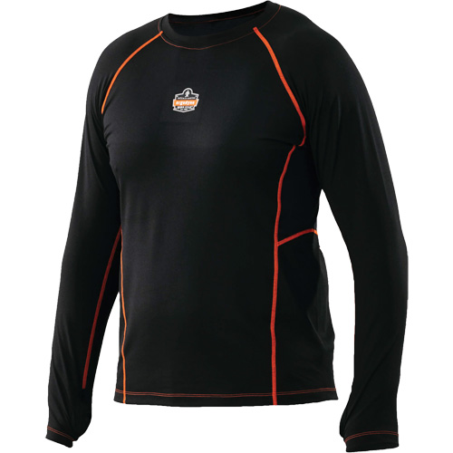 Long Sleeve Thermal Shirts, Men's, Medium, Black Quali-T-Solutions