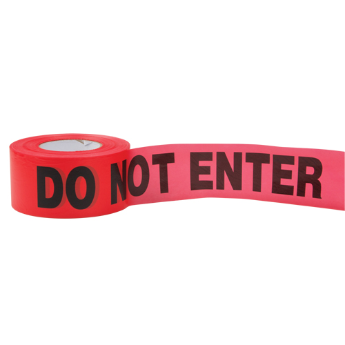 Rubans standards pour barricades, Anglais, 3" la x 1000' lo, 2 mils, Rouge Quali-T-Solutions