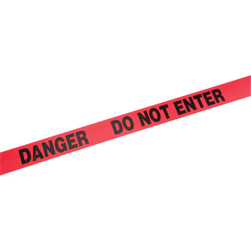 Rubans standards pour barricades, Anglais, 3" la x 1000' lo, 2 mils, Rouge Quali-T-Solutions