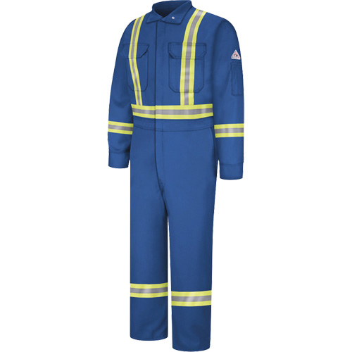 Flame-Resistant Premium Coveralls with Reflective Trim, Size 38, Royal Blue, 12.2 cal/cm² Quali-T-Solutions