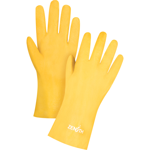 Gants &agrave; fini rugueux et r&eacute;sistants aux produits chimiques, Taille 9, 12" lo, PVC, Doublure en Interlock, 47-mil Quali-T-Solutions
