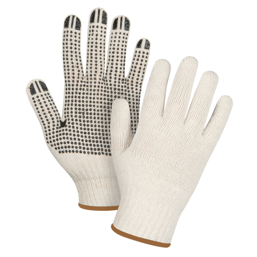 Gants l&eacute;gers tricot&eacute;s &agrave; pois, Poly/coton, Un c&ocirc;t&eacute;, Calibre 7, Grand Quali-T-Solutions