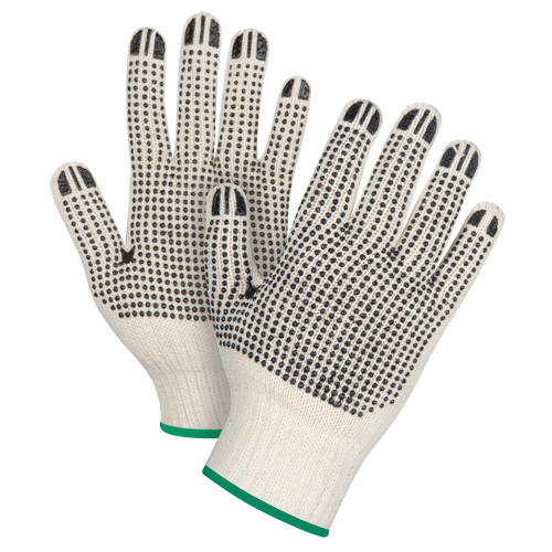 Heavyweight Double-Sided Dotted String Knit Gloves, Poly/Cotton, Double Sided, 7 Gauge, Medium Quali-T-Solutions