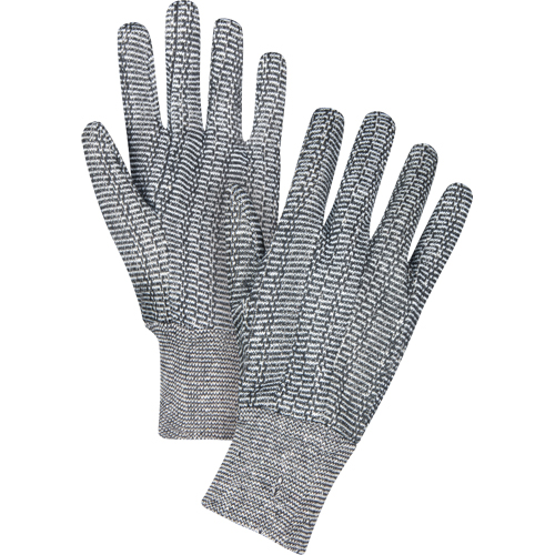 Gants de jersey, Grand, Poivre et sel, Non doubl&eacute;, Poignet en tricot Quali-T-Solutions