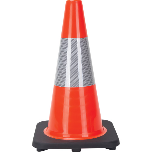Traffic Cone, 18", Orange, 6" Reflective Collar(s) Quali-T-Solutions