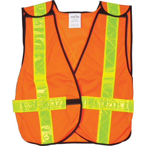 Standard-Duty Safety Vest, High Visibility Orange, X-Large, Polyester Quali-T-Solutions