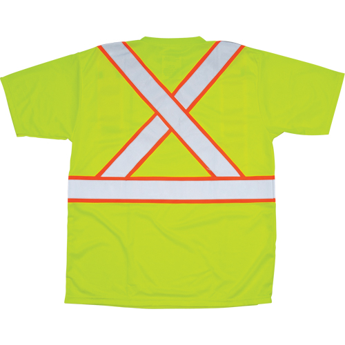 CSA Compliant T-Shirt, Polyester, Medium, High Visibility Lime-Yellow Quali-T-Solutions