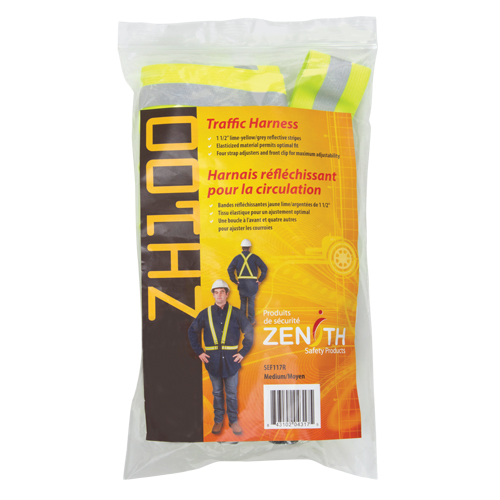 Harnais de s&eacute;curit&eacute; d'usage standard, Jaune lime haute visibilit&eacute;, Couleur r&eacute;fl&eacute;chissante Argent, Moyen Quali-T-Solutions