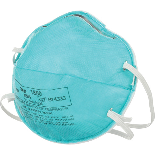 Respirateur 1860 contre les particules pour les soins de la sant&eacute;, N95, Certifi&eacute; NIOSH Quali-T-Solutions