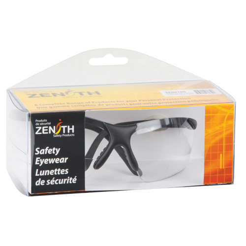Lunettes de s&eacute;curit&eacute; s&eacute;rie Z1800 avec verres de lecture, Anti-&eacute;gratignures, Transparent, Dioptrie 2,5 Quali-T-Solutions