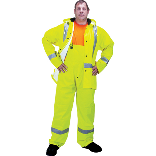 RZ900 Premium Traffic Rain Suit, Polyester, Small, High Visibility Lime-Yellow Quali-T-Solutions
