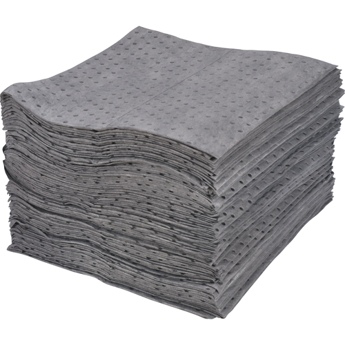 Feuilles absorbantes lamin&eacute;es (SMS) de premi&egrave;re qualit&eacute;, Universel, 15" x 17", 25 gal. d'absorption Quali-T-Solutions