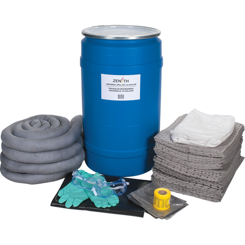Trousse de d&eacute;versements &agrave; grande capacit&eacute;, Universel, Baril, Absorbance de 30 gal. US Quali-T-Solutions